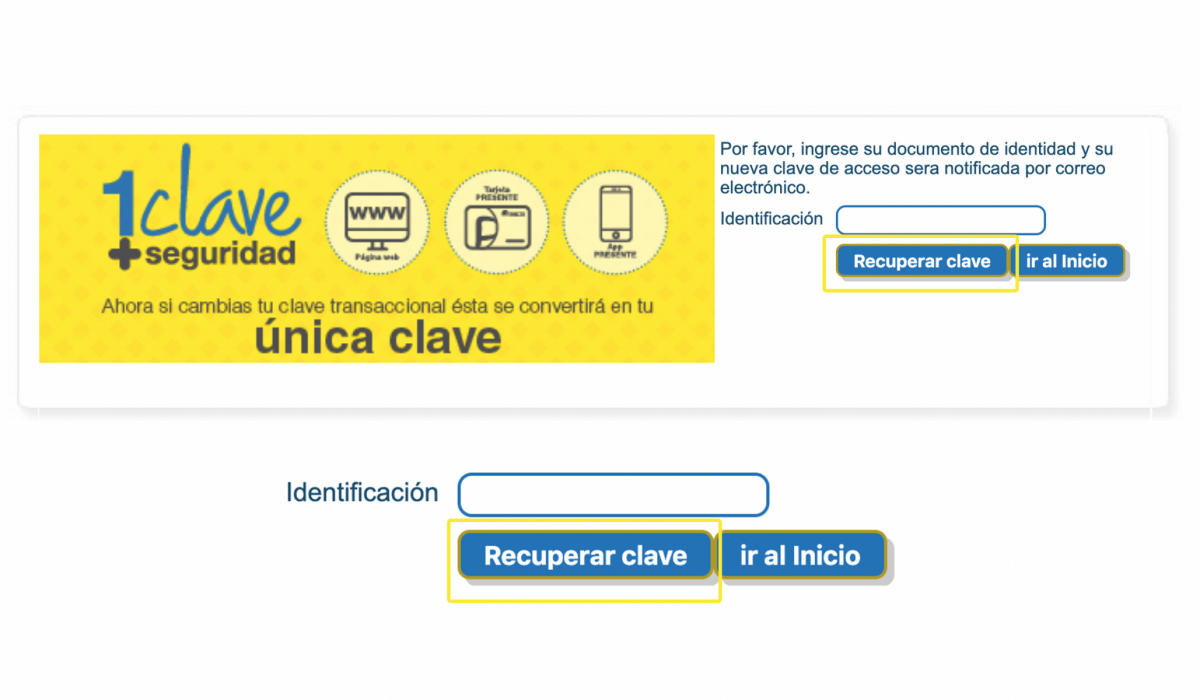 Cómo recupero mi clave por la web PRESENTE Fondo de Empleados Grupo